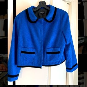 NWOT Topshop tweed Blazer Jacket w black velvet trim ASO Kate Middleton size 8
